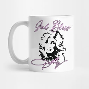 God Bless Dolly Parton Art T-Shirt Mug